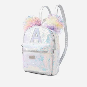 Mini Mochila Orejitas con Inicial C Lentejuelas Reversibles